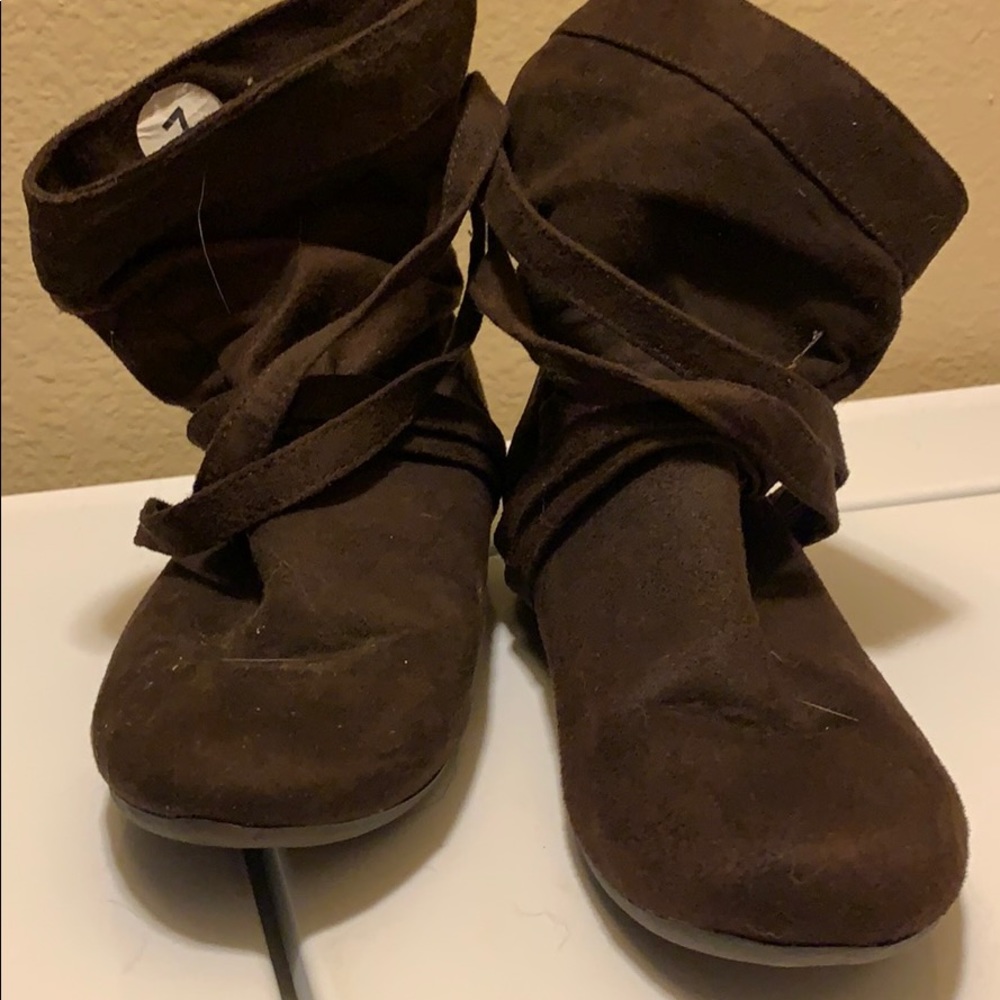 Chocolate brown ankle booties